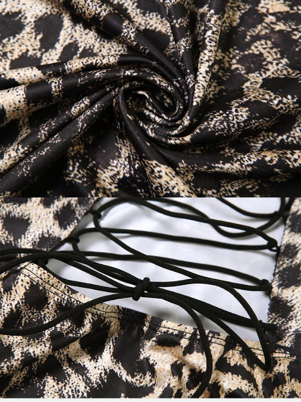 Leopard print V-neck dress