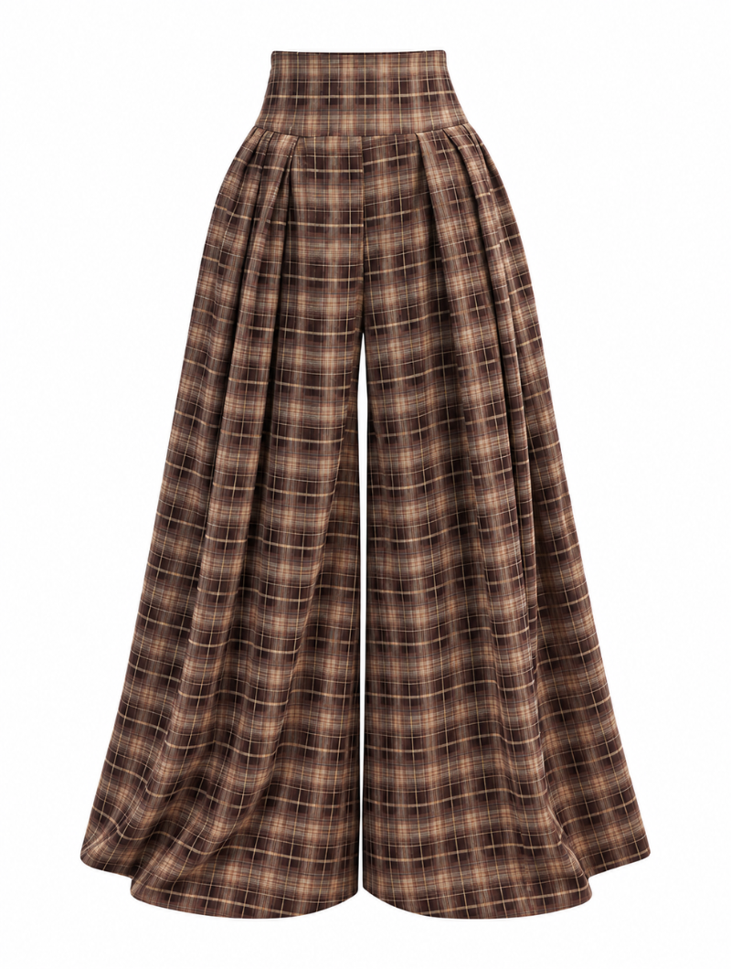 Vintage Plaid Trouser Set