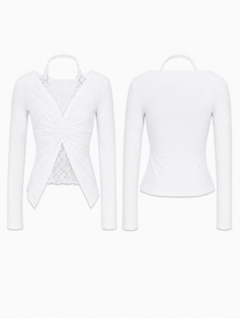 Twist Lace Layered Top