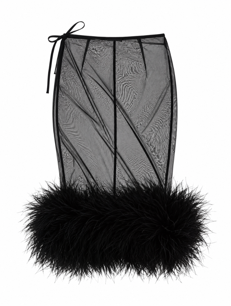 Midnight Feather Corset Set