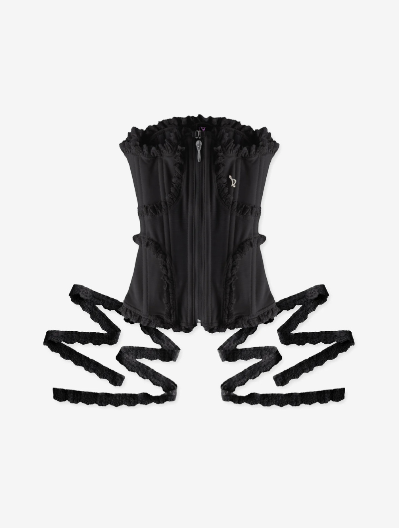Ruffle Trim Underbust Corset