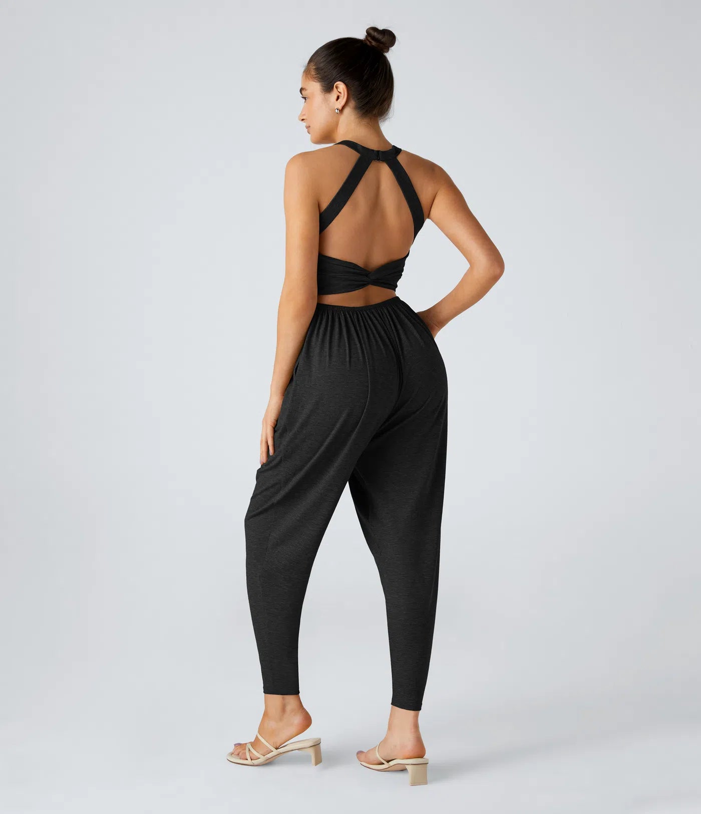 U Neck Relaxed Pocket Jumpsuit