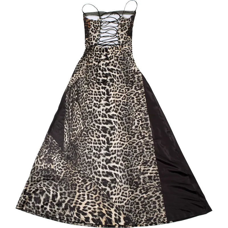 Leopard print V-neck dress