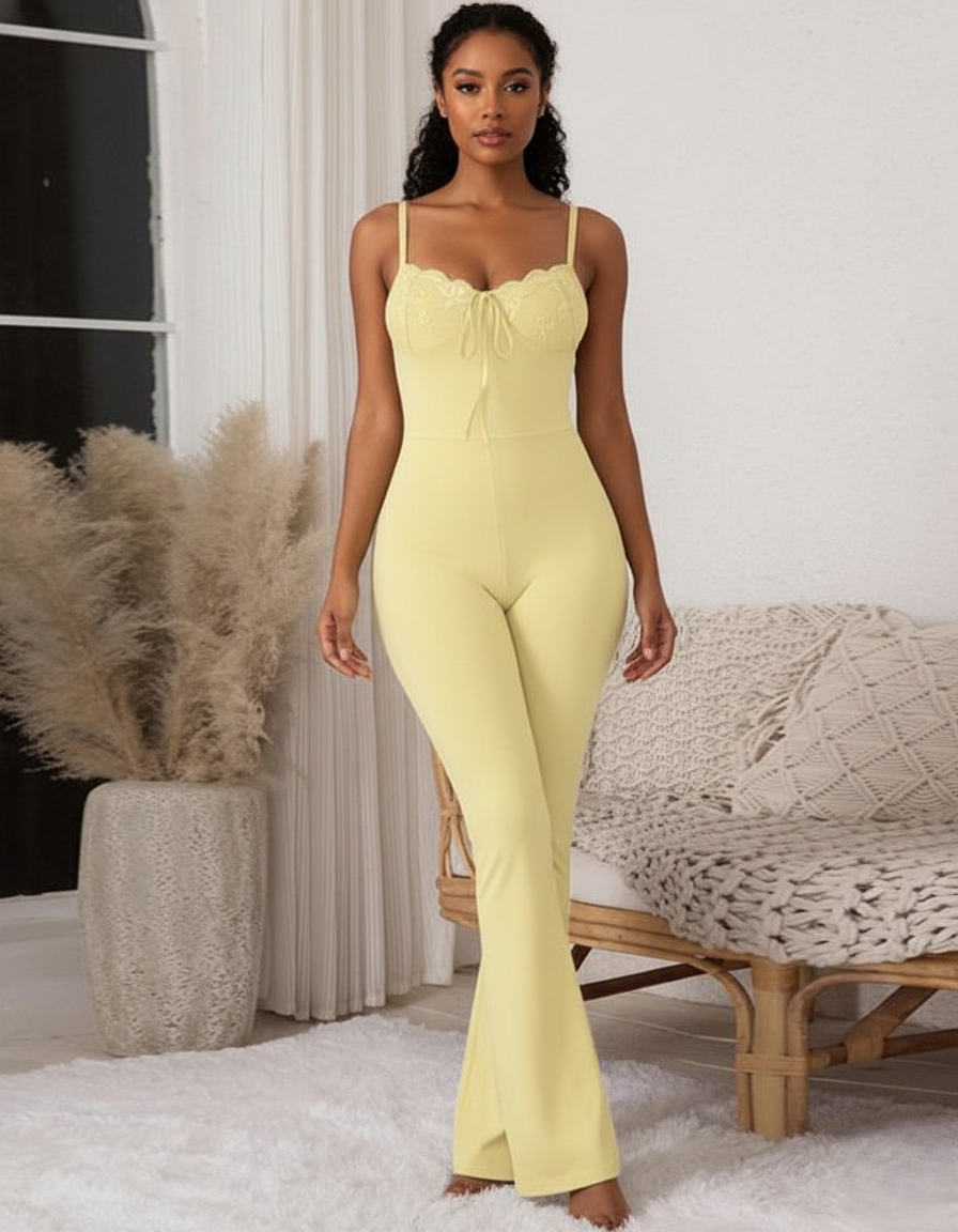 Lace Trim Cami Jumpsuit