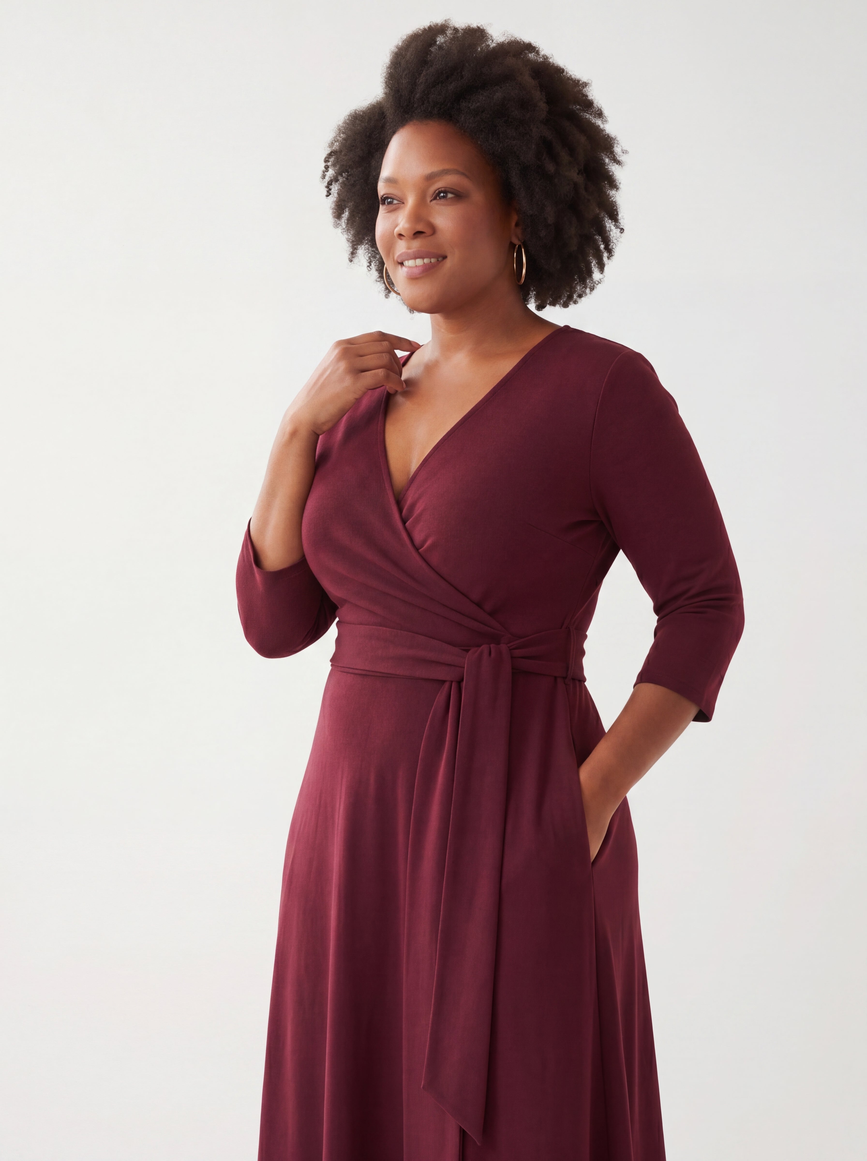 Wine Wrap Dress