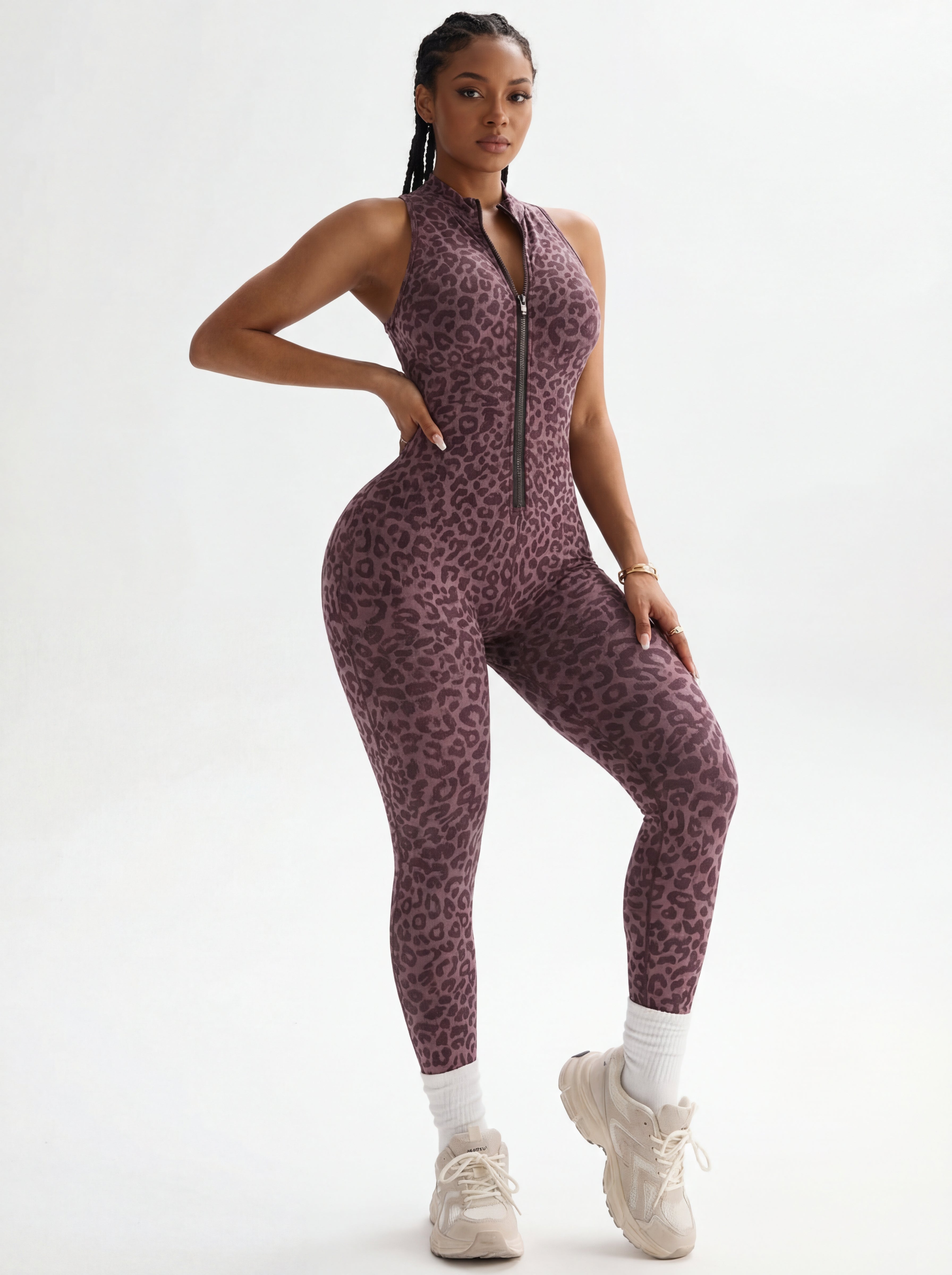Leopard Print Yoga Jumpsuit
