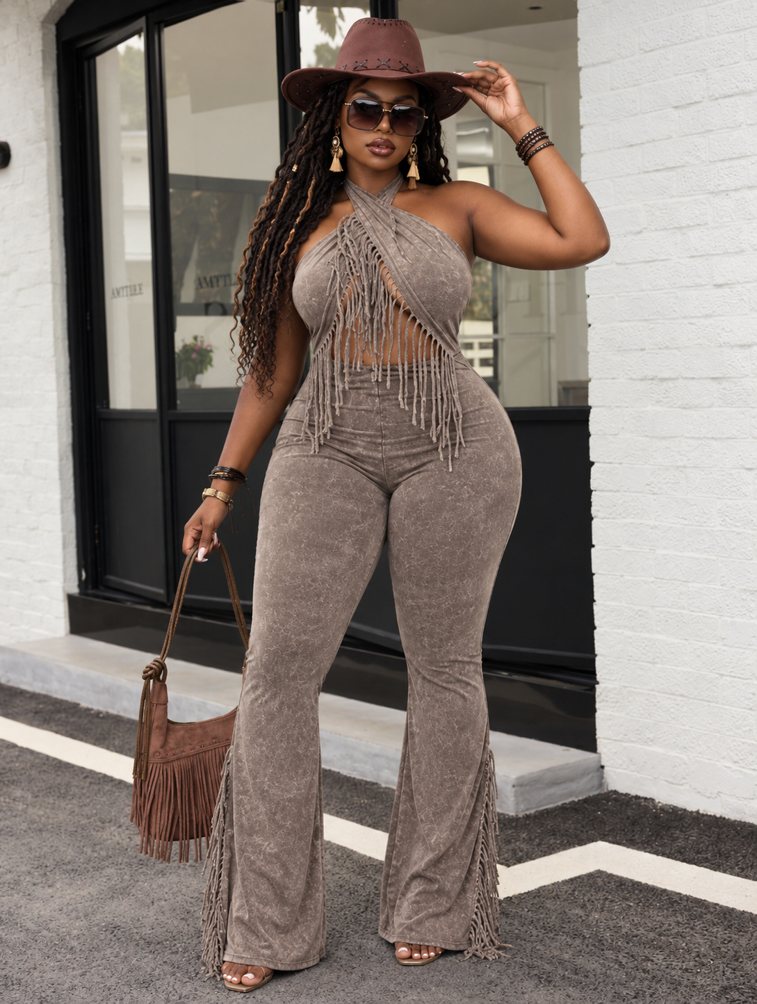 Desert Fringe Flare Jumpsuit (Pre-Order)