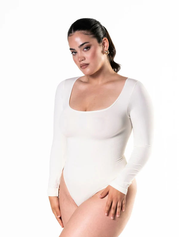 Modern Long Sleeve Thong Bodysuit