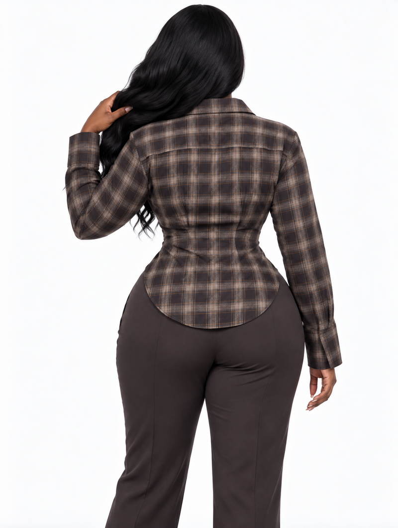 Hourglass Plaid Corset Top