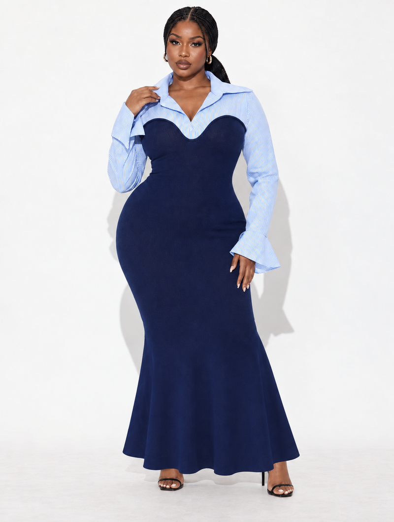 Bustier Shirt Combo Dress
