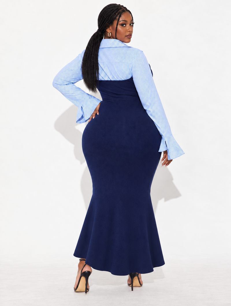 Bustier Shirt Combo Dress