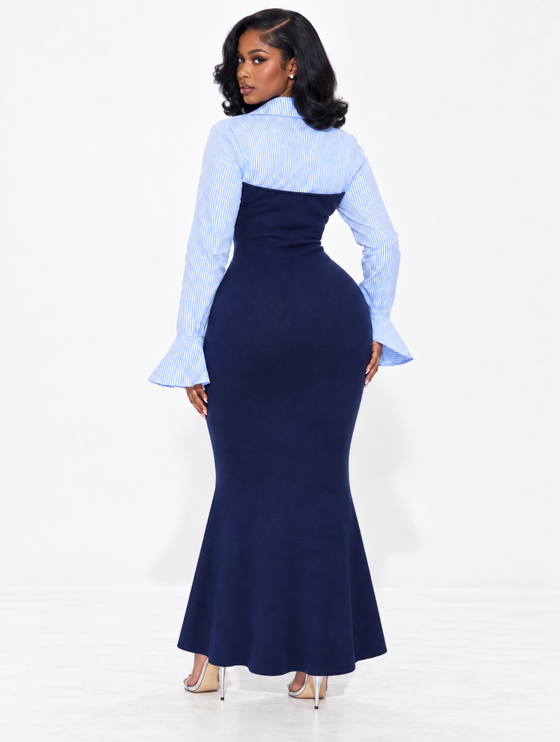 Bustier Shirt Combo Dress