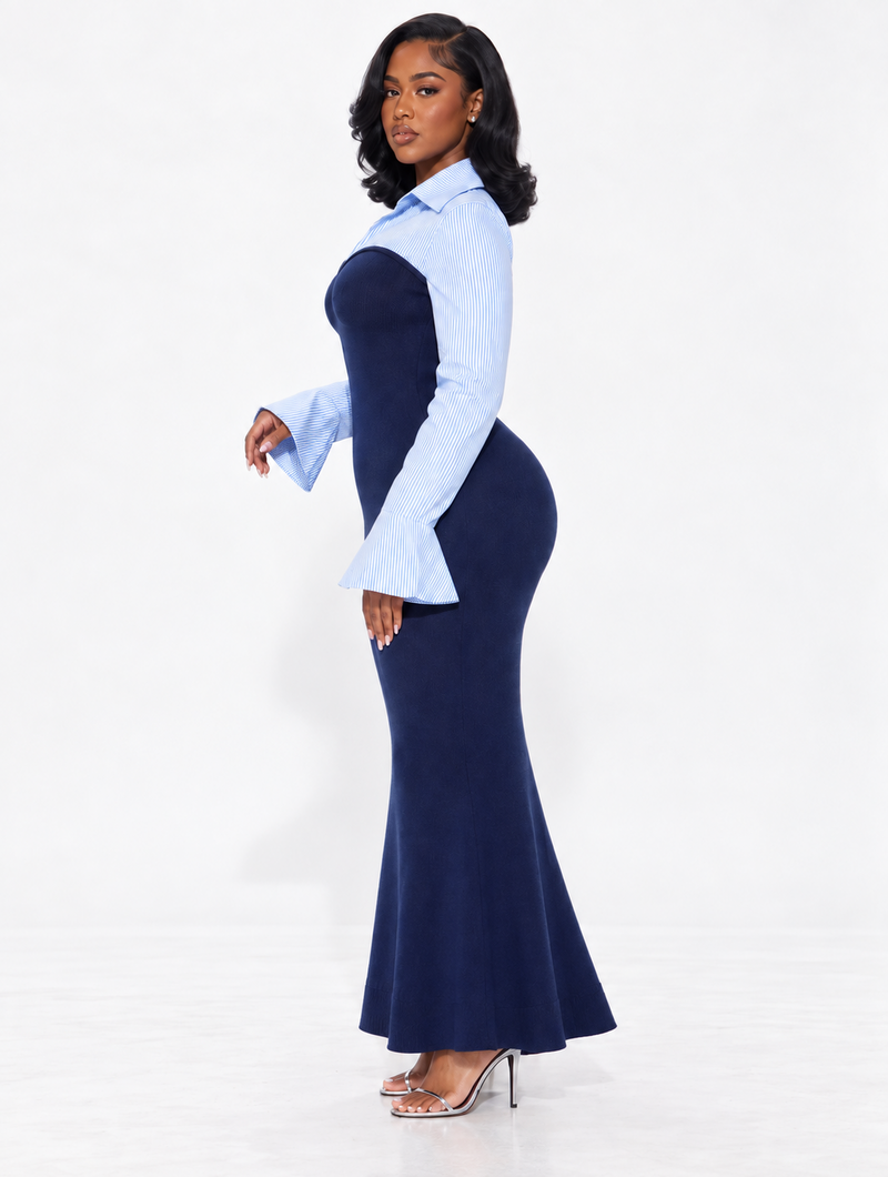Bustier Shirt Combo Dress