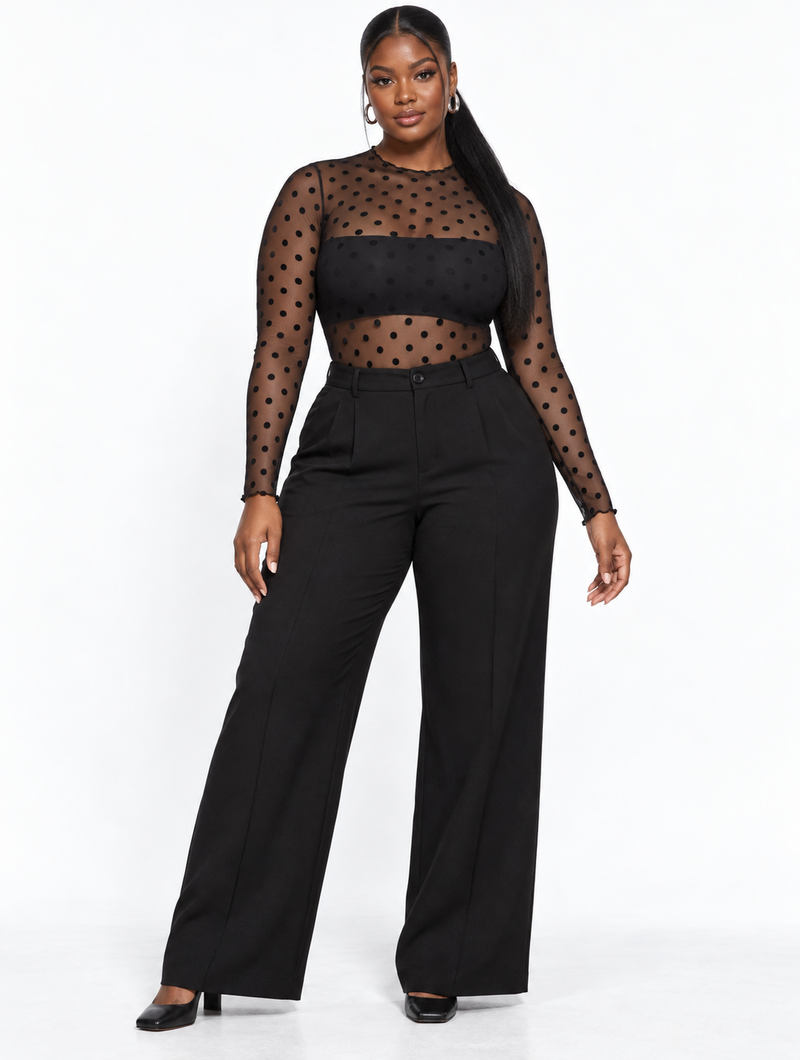 Polka Dot Mesh Top