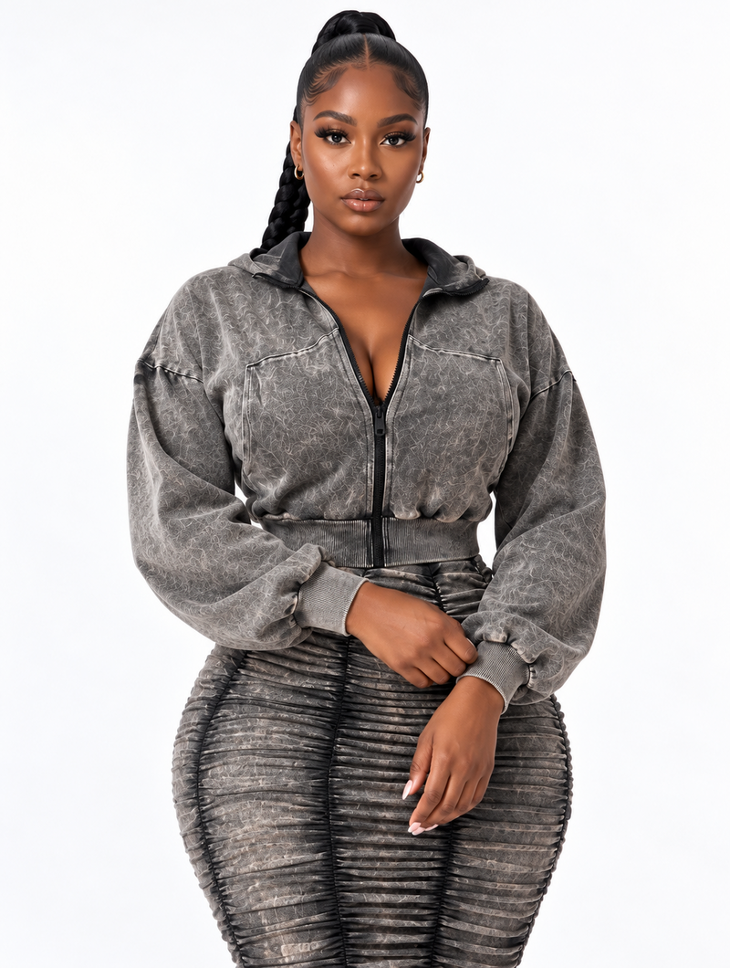 Vintage Ruched Skirt Set